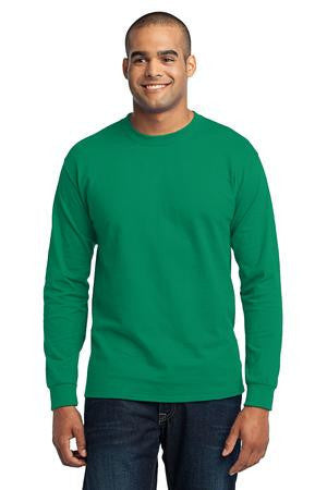 Port & Company Tall Long Sleeve 50/50 Cotton/Poly T-Shirt. PC55LST Aquatic blue