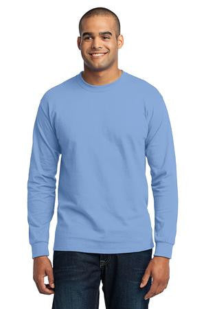 Port & Company Tall Long Sleeve 50/50 Cotton/Poly T-Shirt. PC55LST Aquatic blue