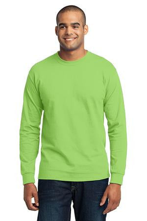 Port & Company - Long Sleeve 50/50 Cotton/Poly T-Shirt. PC55LS Lime