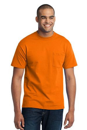 Port & Company Tall 50/50 Cotton/Poly T-Shirt with Pocket. PC55PT Aquatic blue