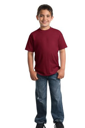 Port & Company - Youth 50/50 Cotton/Poly T-Shirt.  PC55Y Cardinal