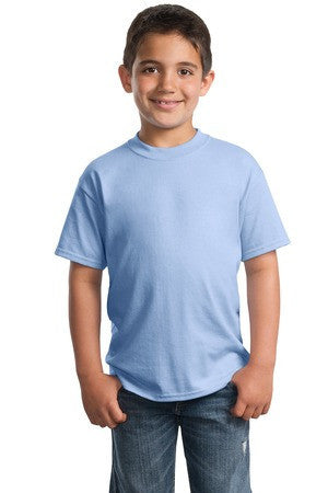 Port & Company - Youth 50/50 Cotton/Poly T-Shirt.  PC55Y Light blue