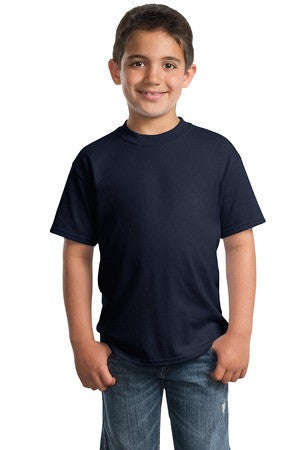 Port & Company - Youth 50/50 Cotton/Poly T-Shirt.  PC55Y Navy