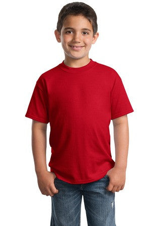 Port & Company - Youth 50/50 Cotton/Poly T-Shirt.  PC55Y Red