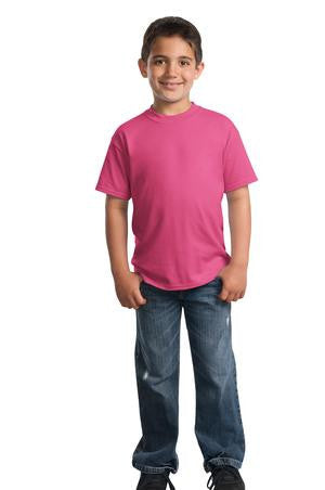 Port & Company - Youth 50/50 Cotton/Poly T-Shirt.  PC55Y Sangria
