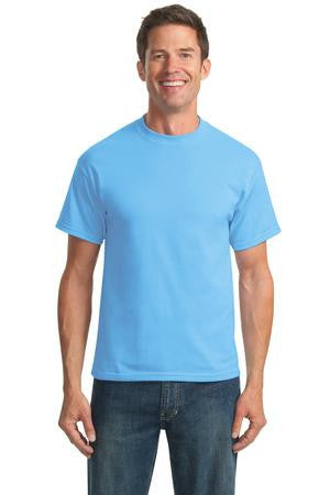 Port & Company - 50/50 Cotton/Poly T-Shirt.  PC55 Aquatic blue