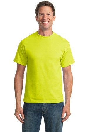 Port & Company - 50/50 Cotton/Poly T-Shirt.  PC55 Safety green