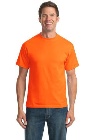 Port & Company - 50/50 Cotton/Poly T-Shirt.  PC55 Safety orange