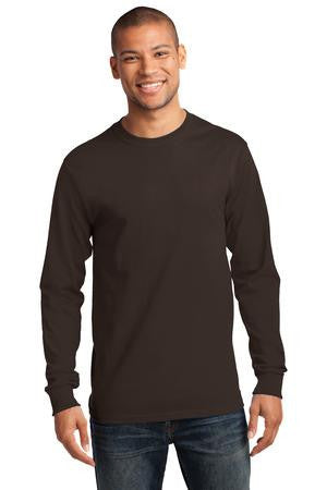 Port & Company - Tall Long Sleeve Essential T-Shirt. PC61LST Dark Chocolate Brown