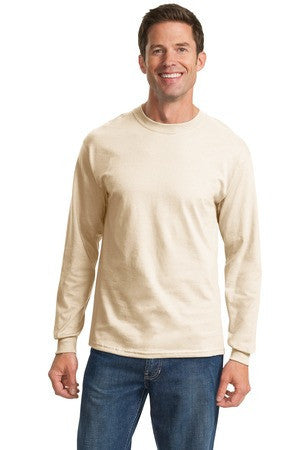 Port & Company - Long Sleeve Essential T-Shirt. PC61LS Natural