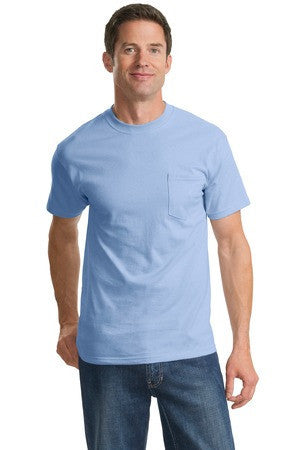 Port & Company - Essential T-Shirt with Pocket. PC61P Light blue