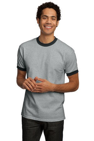 Port & Company - Ringer T-Shirt.  PC61R Athletic Heather/Black