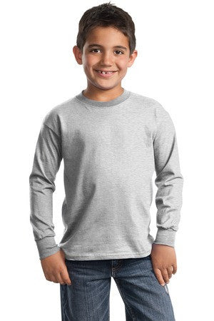 Port & Company - Youth Long Sleeve Essential T-Shirt. PC61YLS Ash**