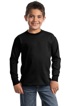 Port & Company - Youth Long Sleeve Essential T-Shirt. PC61YLS Jet black