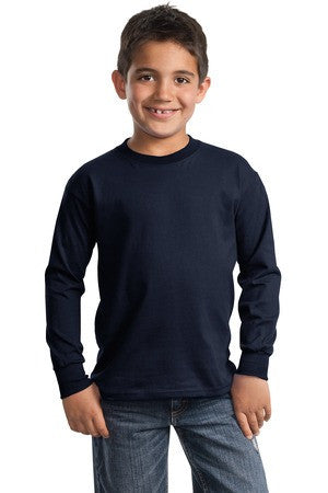 Port & Company - Youth Long Sleeve Essential T-Shirt. PC61YLS Navy