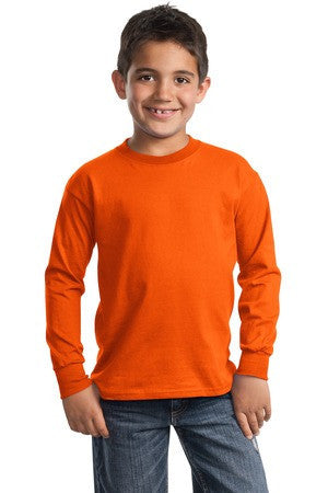 Port & Company - Youth Long Sleeve Essential T-Shirt. PC61YLS Orange