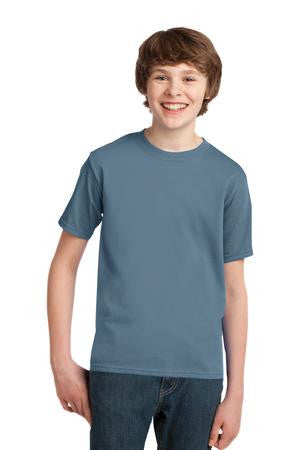Port & Company - Youth Essential T-Shirt. PC61Y Stonewashed Blue