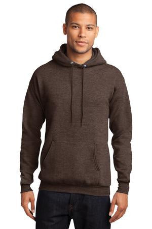Port & Company - Classic Pullover Hooded Sweatshirt. PC78H Heather Dark Chocolate Brown