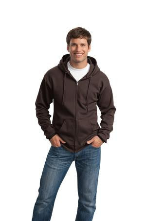 Port & Company - Classic Full-Zip Hooded Sweatshirt. PC78ZH Dark Chocolate Brown