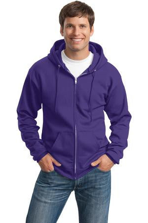 Port & Company - Classic Full-Zip Hooded Sweatshirt. PC78ZH Purple