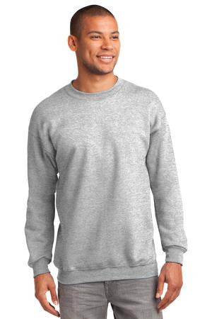 Port & Company Tall Ultimate Crewneck Sweatshirt. PC90T Ash