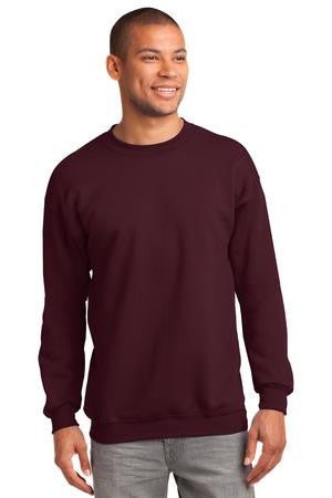 Port & Company Tall Ultimate Crewneck Sweatshirt. PC90T Maroon