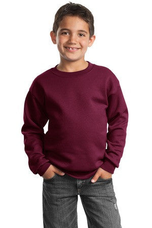 Port & Company - Youth Crewneck Sweatshirt.  PC90Y Maroon
