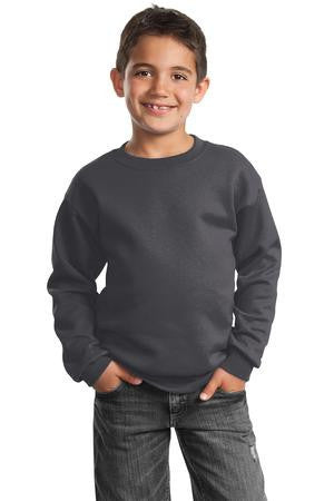 Port & Company - Youth Crewneck Sweatshirt.  PC90Y Charcoal