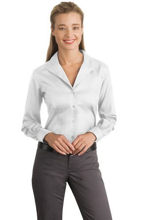 Red House® - Ladies Herringbone Non-Iron Button-Down Shirt. RH48