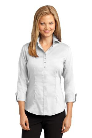 Red House Ladies 3/4-Sleeve Nailhead Non-Iron Button-Down Shirt. RH69