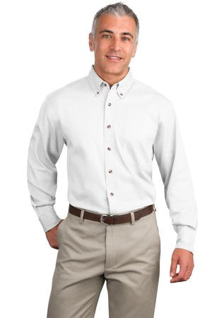 Port Authority Long Sleeve Twill Shirt.  S600T White