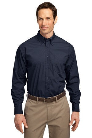 Port Authority Long Sleeve Easy Care, Soil Resistant Shirt.  S607 Navy