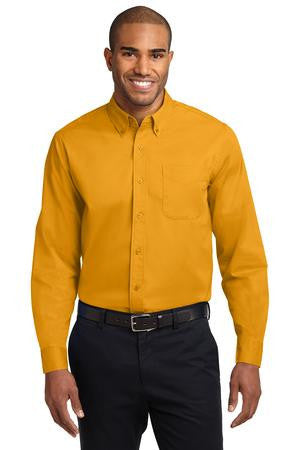 Port Authority Extended Size Long Sleeve Easy Care Shirt.   S608ES Athletic Gold/Light Stone