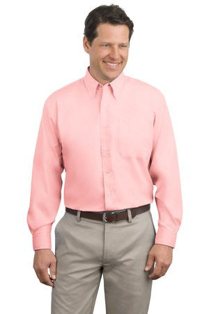 Port Authority Extended Size Long Sleeve Easy Care Shirt.   S608ES Light pink