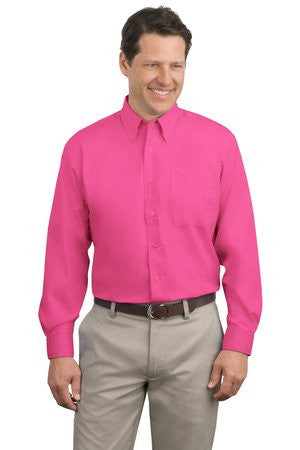 Port Authority Extended Size Long Sleeve Easy Care Shirt.   S608ES Tropical pink