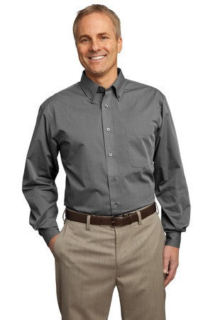 Port Authority Tall Tonal Pattern Easy Care Shirt. TLS613 Grey