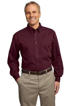 Port Authority Tall Tonal Pattern Easy Care Shirt. TLS613 Maroon