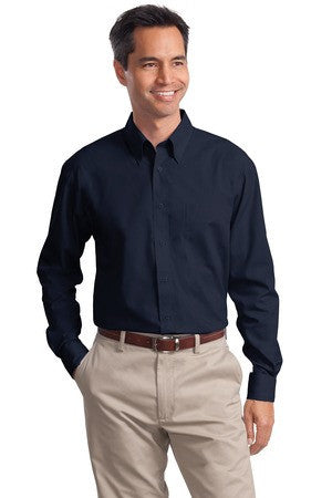 Port Authority Long Sleeve Value Poplin Shirt. S632 Navy