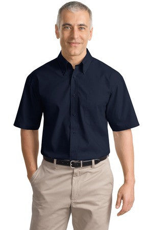 Port Authority Short Sleeve Value Poplin Shirt. S633 Navy