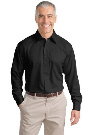 Port Authority Long Sleeve Non-Iron Twill Shirt.  S638 Black