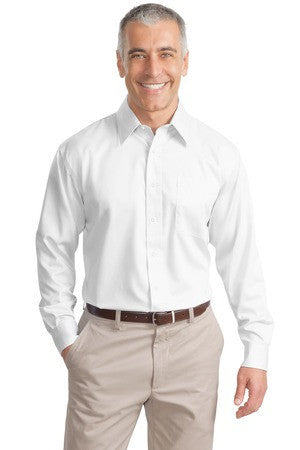 Port Authority Tall Long Sleeve Non-Iron Twill Shirt. TLS638 White