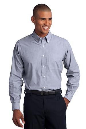 Port Authority Crosshatch Easy Care Shirt. S640 Navy frost