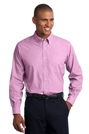 Port Authority Crosshatch Easy Care Shirt. S640 Pink orchid