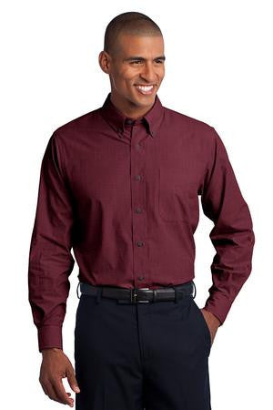 Port Authority Crosshatch Easy Care Shirt. S640 Red oxide