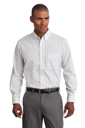 Port Authority Tattersall Easy Care Shirt. S642 Blue/navy