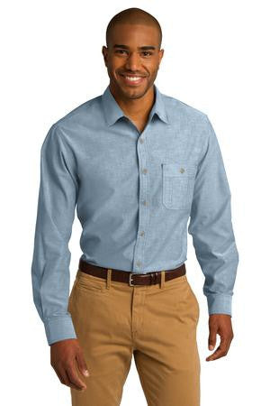 Port Authority Chambray Shirt. S653 Chambray blue