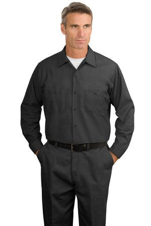 Red Kap - Long Sleeve Industrial Work Shirt.  SP14 Charcoal
