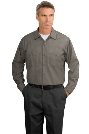 Red Kap - Long Sleeve Industrial Work Shirt.  SP14 Grey