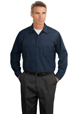 Red Kap Long Size, Long Sleeve Industrial Work Shirt. SP14LONG Navy