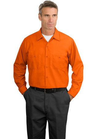Red Kap - Long Sleeve Industrial Work Shirt.  SP14 Orange